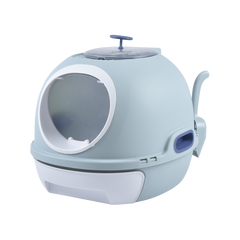 YES4PETS Hooded Cat Toilet Litter Box Tray House With Drawer & Scoop Blue