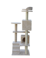 YES4PETS 130 cm Beige Cat Scratching Post Tree Scratcher Pole-Beige