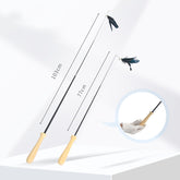 YES4PETS 2 X Pet Cat Toys Retractable Feathers Teaser Cat Stick Interactive Play