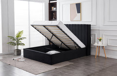 Hilton Black Velvet Gas Lift Bed - King