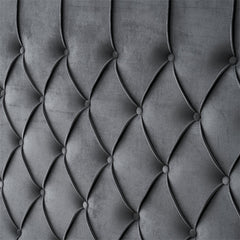 Paris Tall Tufted Velvet Dark Grey Bed with Storage Drawer - King