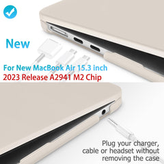 15 inch Air 2023 MacBook Air Matte Case A2941 M2 Chip Hard Shell Case Keyboard Cover Grey