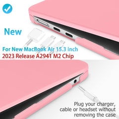 15 inch Air 2023 MacBook Air Matte Case A2941 M2 Chip Hard Shell Case Keyboard Cover Pink