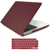 15 inch Air 2023 MacBook Air Matte Case A2941 M2 Chip Hard Shell Case Keyboard Cover Wine Red