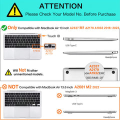 MacBook Air 13 Inch Case 2020 2019 2018, A1932, A2179, A2337 Shell Case Keyboard Cover Purple