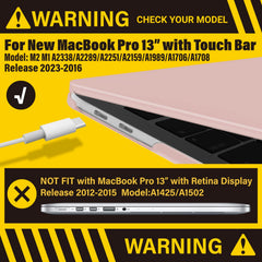 Suitable for Sold Pink MacBook Pro 13 Inch Case 2016-2023 M1 M2 A2338 A2289 A2251 A2159 Hard Shell Case Keyboard Cover