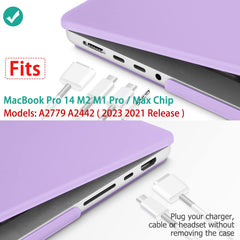 Suitable for MacBook Pro 14 Max Inch Case 2023 2022 2021 M2 A2779 M1 A2442 Hardshell Case Keyboard Cover Purple