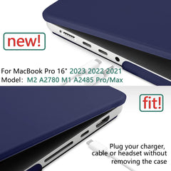 Suitable for MacBook Pro 16 inch Case 2023 2022 2021 M2 A2780 A2485 M1 Pro/Max Hard Shell Case Keyboard Cover Blue