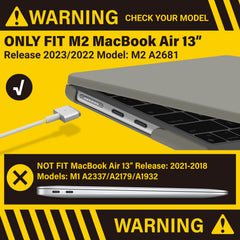 Suitable for 2023 2022 MacBook Air 13 inch case M2 Model A2681 Hard Shell Case Keyboard Cover Green