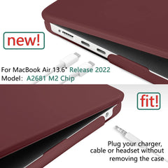 Suitable for 2023 2022 MacBook Air 13 inch case M2 Model A2681 Hard Shell Case Keyboard Cover Wine Red