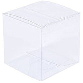 100 Piece Pack -PVC Clear See Through Plastic 15cm Square Cube Box - Large Bomboniere Product Exhibition Gift