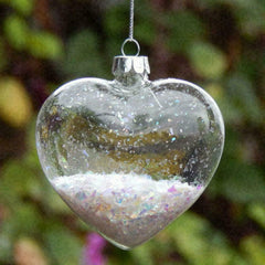 50 Wholesale Pack Iridescent Glass Heart Ornaments Fillable Baubles for Christmas Party Wedding DIY Craft Decorations
