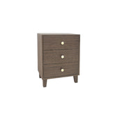 Bedside Table MDF 3 Drawers Side Table Night Stand Storage in Brown Colour