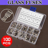 100Pcs Fast-Blow Glass Tube Fuses 5 x 20mm Quick Blow Assortment Kit