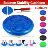 Balance Stability Cushion Wobble Air Disc Ankle Knee Strength Rehab Exercise - Black