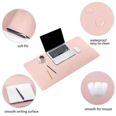 Leather Mouse Pad Gaming Waterproof Desk Mat 25 x 21cm Anti Slip - Black