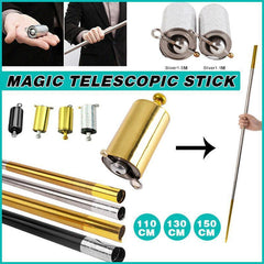 Magic Telescopic Portable Martial Arts Metal Pocket Staff Pocket 110Cm-150Cm - Gold&Silver 1.5M