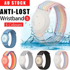 For Apple Airtag Case Protective Cover Wristband Nylon Air Tag Band Anti-Lost S Size - Rainbow