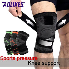 Black AOLIKES 3D Knee Support Brace Compression Sleeve Arthritis Pain Relief Gym - S