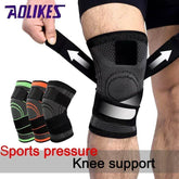 Black AOLIKES 3D Knee Support Brace Compression Sleeve Arthritis Pain Relief Gym - XL