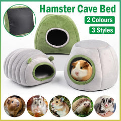 Soft Small Animal Guinea Pig Cozy Warm Pet Tent Hamster House Hideout Cave Bed - Green-Stump