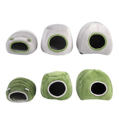 Soft Small Animal Guinea Pig Cozy Warm Pet Tent Hamster House Hideout Cave Bed - Green-Stump
