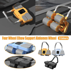 Four Wheel Abdominal Roller Automatic Rebound Ab Machine Home Fitness Equipment - Blue