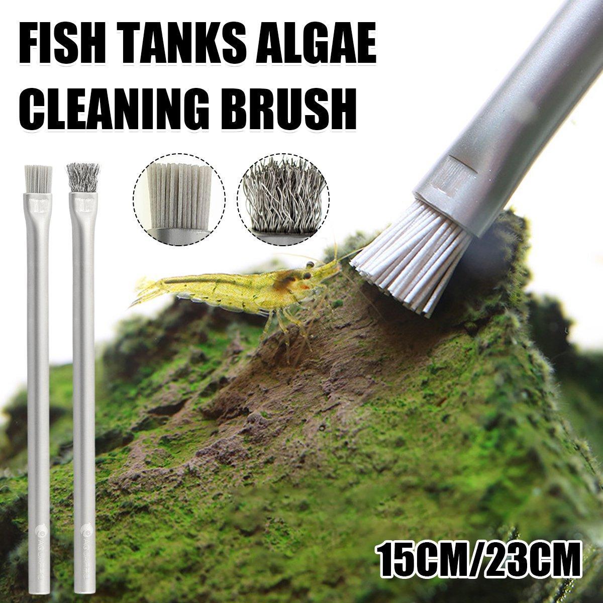Algae Cleaning Brush for Stone Wood Aquarium Water Grass Landscaping - Stainless Steel Brush Wire-15cm
