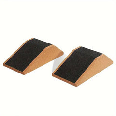 2pcs Cork Wedge Shaped Fitness Bricks Deep Squat Special Exercise Blocks Yoga