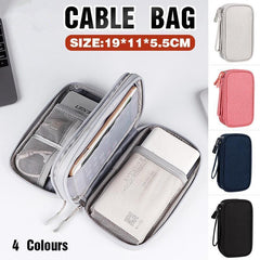 Electronic Accessories Cable Bag Organizer Travel Pouch Storage Cases Charger - Pink
