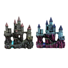 Aquarium Castle Ornament Fish Tank Decoration Medieval Style Resin Decor Home - B