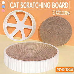 2In1 Cat Scratching Board Round Cat Scratcher Pad Lounge Bed Bowl Pet Sofa House - Pink