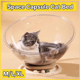 Four Seasons Acrylic Space Capsule Cat Bed Semi-closed Cool Nest Turntable Toy - XL