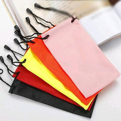 5PCS Cleaning Clothes Sunglasses Pouch Glasses Case Soft Eyeglasses Bag Random - 20PCS