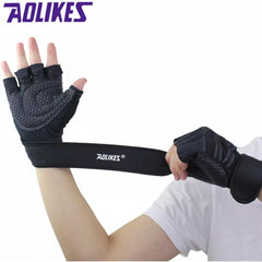 XL Size Aolikes Weight Lifting Gloves Gym Bodybuilding Fitness Workout Cycling Crossfit - One Pair Grey