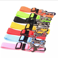 Adjustable Pet Harness Lead for Car Travel with Clip Attachment Nylon Restraint Strap - Orange