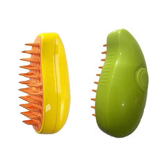 Electric Pet Hair Brush 3 in 1 Steamy Dog Cat Hair Grooming Bath Spray Tool - Green