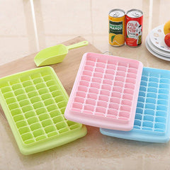 55 Grids Ice Cube Tray Mould With Lid And Storage Box Scoop Set Maker Ice Cube - Green