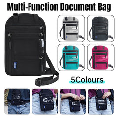 Multi-Functional Travel Passport Document Bag Protective Case Cover Holder - Black