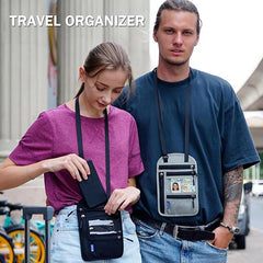 Multi-Functional Travel Passport Document Bag Protective Case Cover Holder - Black