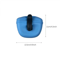 Dog Training Treat Bag Silicone Pet Pouch with Clip Waist Belt Snack Holder - Green