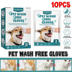 10XPet Cat Dog Dry Washing Gloves Bath Remove Odor Cleaning Decontamination Care