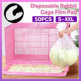 50Pcs Rabbit Cage Liners Disposable Plastic Mat Films Hamster Cage Cleaning Pad - S-50PCS