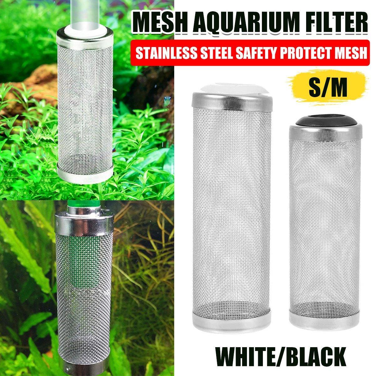 4x Stainless Steel Shrimp Filter Guard Aquarium Intake Protector Fish Safe Mesh - Black-4PCS (12mm)