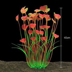 Aquarium 40cm Artificial Simulation Water Plants Fish Tank Plant Grass Decor - Green