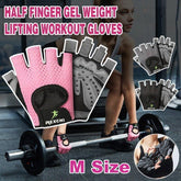 M Size Women Fitness Gym Training Gloves Half Finger Gel Weight Lifting Workout Gloves - Pink