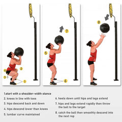 Non-Elastic Soft Squat Wall Ball for Solid Gravity and Balance Training Workouts - 3kg