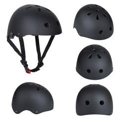 Black Bike Skate Helmet with Adjustable Fit Lightweight Protective Design 3 Sizes - M