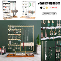 Jewelry Display Rack Earrings Organizer Stand for Jewelry Hangers Storage Holder - White