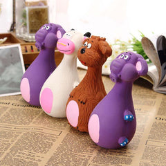 Latex Squeaky Dog Toys Puppy Pet Chew Toys Squeaker Soft and Interactive - Black